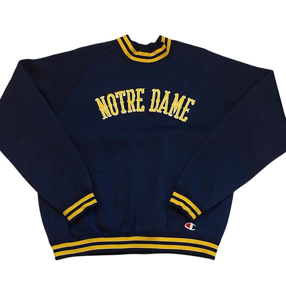 Champion Other - Vintage Champion Notre Dame Sweatshirt Mens XL Blue Mock Neck Long Sleeve 60s